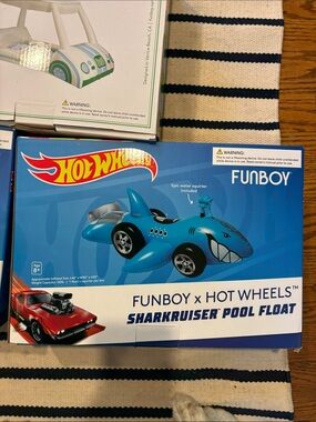 NWT Funboy x Hot Wheels Blue Sharkruiser Pool Float x2
